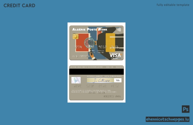Beispielvorschau der Visa-Karte der algerischen Postbank